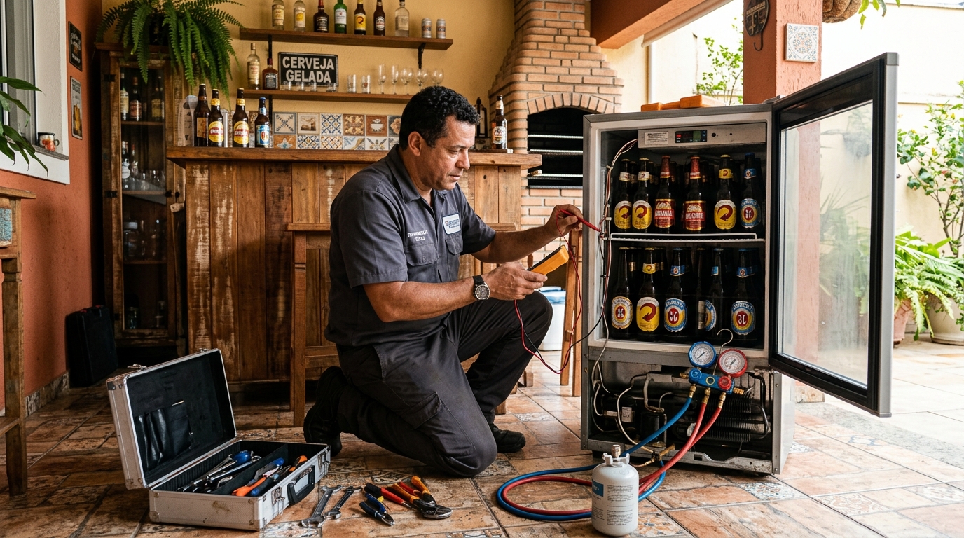 Aplicação de gás refrigerante em cervejeira atendida em Uberaba‑MG